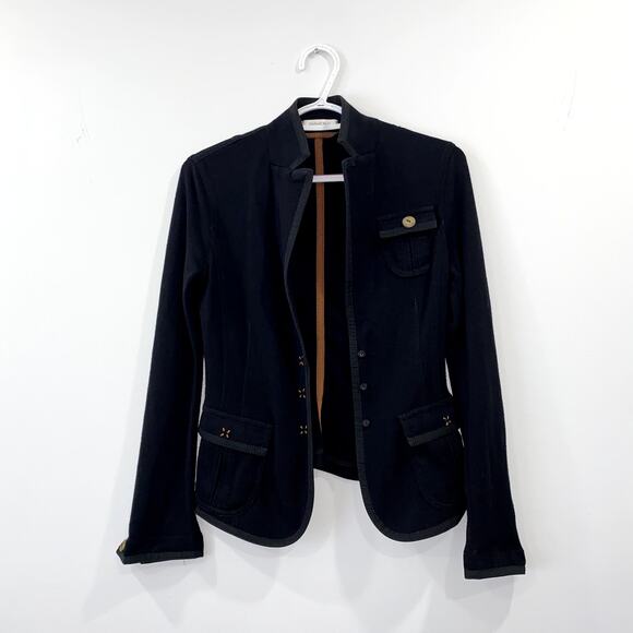 Rivamonti Black Military Style Blazer Jacket Size M - Picture 2 of 7
